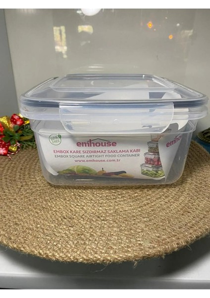 Sızdırmaz Kare Plastik Saklama Kabı 2400ML
