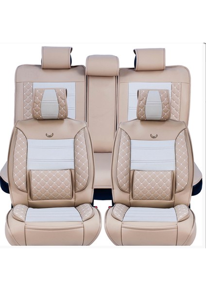 Fiat Egea Stw Uyumlu Lüx Deri Oto Koltuk Kılıfı Ön Arka Set Unıverse Serisi Bej