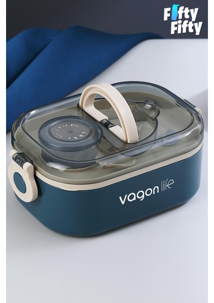 550 ml Tek Kat Paslanmaz Çelik Bento Lunch Box Yeni Nesil Sefer Tası-Sos Kaseli MODEL-A51-