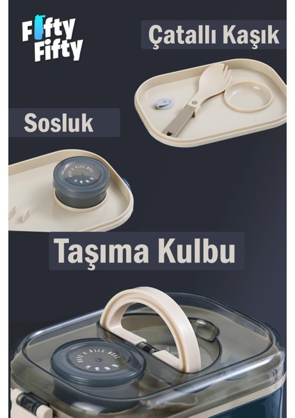 550 ml Tek Kat Paslanmaz Çelik Bento Lunch Box Yeni Nesil Sefer Tası-Sos Kaseli MODEL-A51-