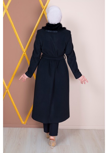 Yakası Kürklü Fermuarlı Kaşe Kaban modelleri