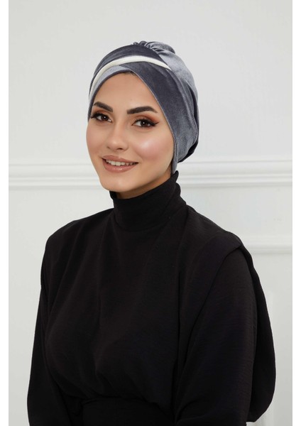Çift Renkli Kadife BONE,B-23K
