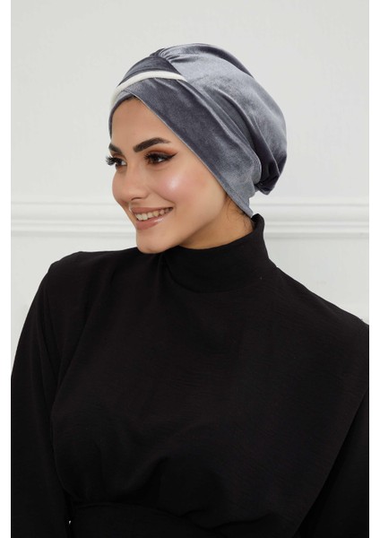 Çift Renkli Kadife BONE,B-23K