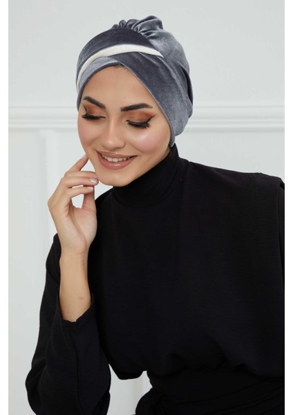 Çift Renkli Kadife BONE,B-23K