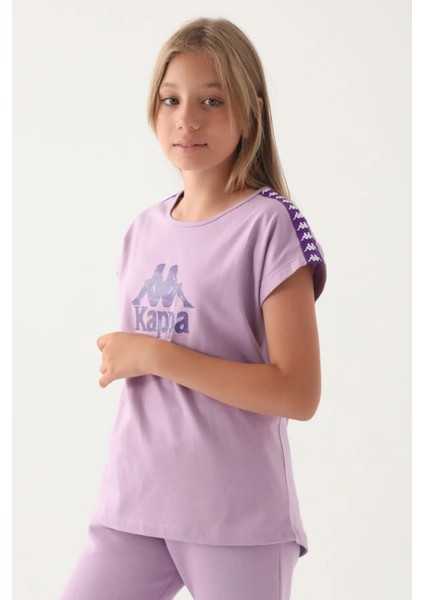 Kappa Lila Kol Detay Ön Baskılı Kız Çocuk T-Shirt fiyatları