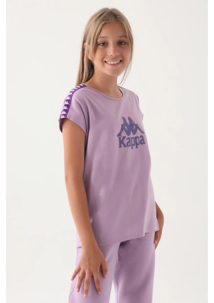 Kappa Lila Kol Detay Ön Baskılı Kız Çocuk T-Shirt modelleri