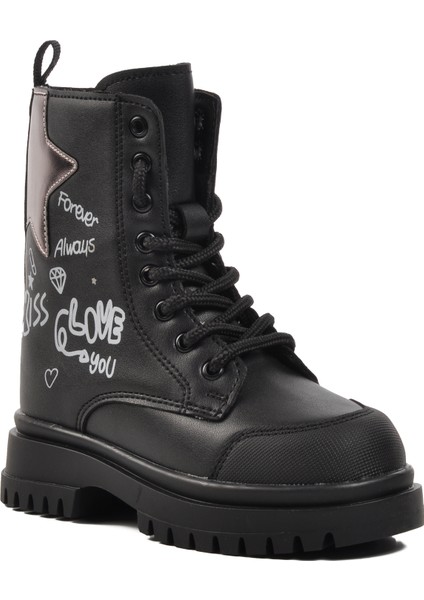 1566-P Siyah Içi Polarlı Kız Çocuk Bot modelleri