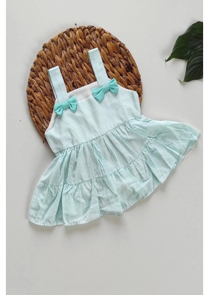 Kız Bebek Çocuk Yazlık Elbise Külotlu Kısa Kollu