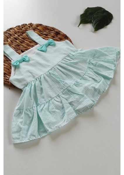 Kız Bebek Çocuk Yazlık Elbise Külotlu Kısa Kollu