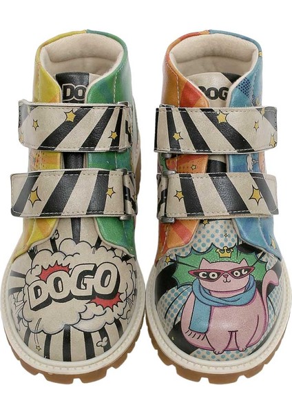 Çocuk Vegan Deri Çok Renkli Uzun Bot - Dogo Cool Tasarım