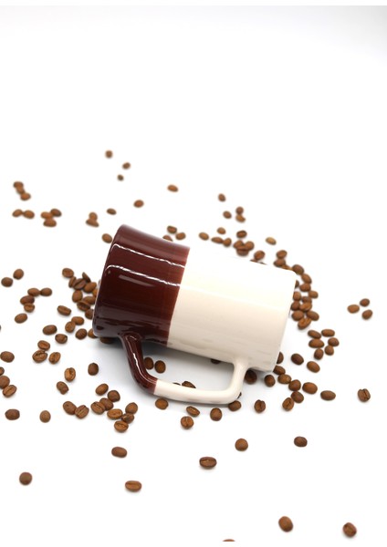 Hans Seramik Kupa 350 ml Kahverengi Krem