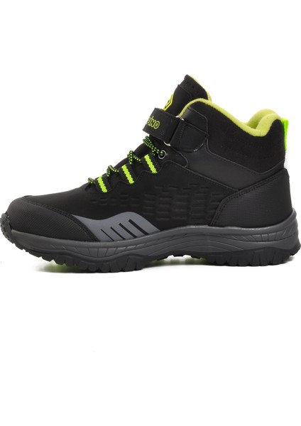1391-F Siyah-Fosfor Sarı Içi Polarlı Çocuk Outdoor Bot