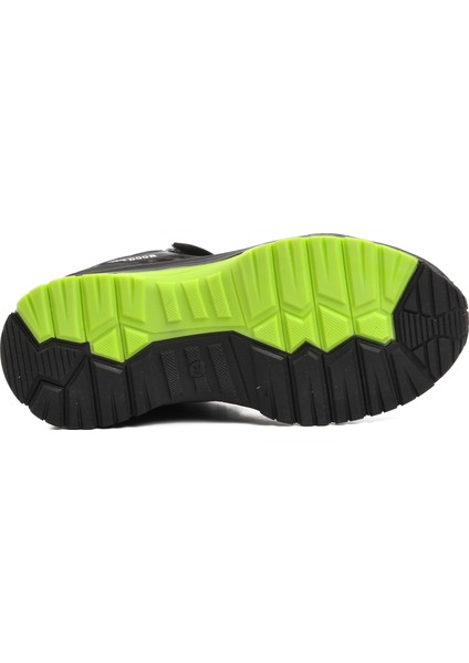 1391-F Siyah-Fosfor Sarı Içi Polarlı Çocuk Outdoor Bot