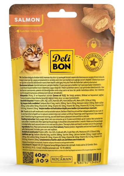 Crunchy Içi Dolgulu Kedi Ödül Bisküvisi Somonlu 60 gr