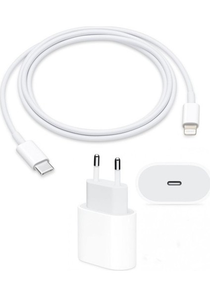 Turan Tech Apple iPhone Tüm Serilerle Uyumlu Hızlı Şarj Aleti Kablo Adaptör Set Iphone 11 / 12 / 13 / Pro / Pro Max