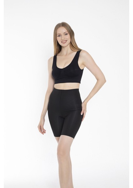 Fajas Dikişsiz Toparlayıcı Sıkılaştırıcı Lazer Kesim Spor Korse Iz Yapmaz Kısa Şort Yüksel Bel Siyah fırsatları