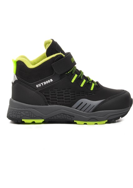 1391-P Siyah-Fosfor Sarı Içi Polarlı Çocuk Outdoor Bot