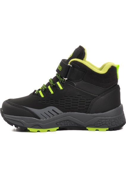 1391-P Siyah-Fosfor Sarı Içi Polarlı Çocuk Outdoor Bot