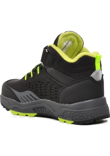 1391-P Siyah-Fosfor Sarı Içi Polarlı Çocuk Outdoor Bot