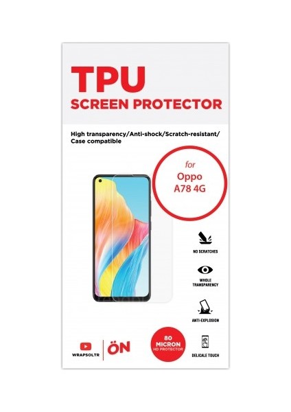 Oppo A78 4g Ekran Koruyucu Tpu Film