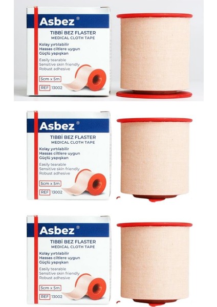- Bez Flaster 5 cm x 5 m - 3 Adet