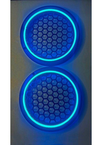 Hoparlör Kapağı 20 cm Ledli 2'li Takım - Buz Mavisi (Ice Blue)