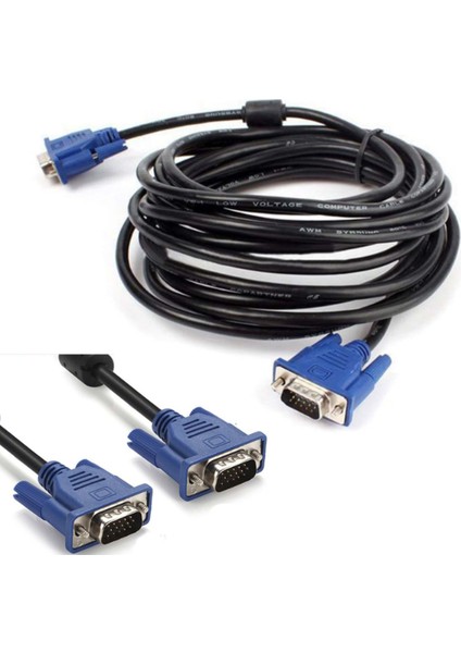 15 Metre VGA Kablo 15 Metre 15 Pin Erkek Erkek Kablo