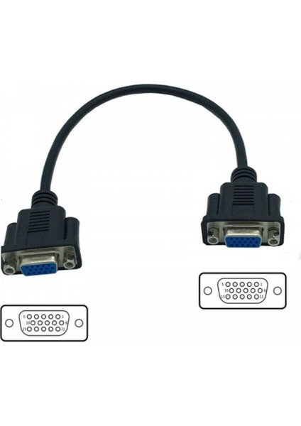 30 cm Dişi Dişi VGA Kablo Panel Tipi Dişi Dişi 30 cm VGA Kablo 15 Pin Dişi Dşi Kablo