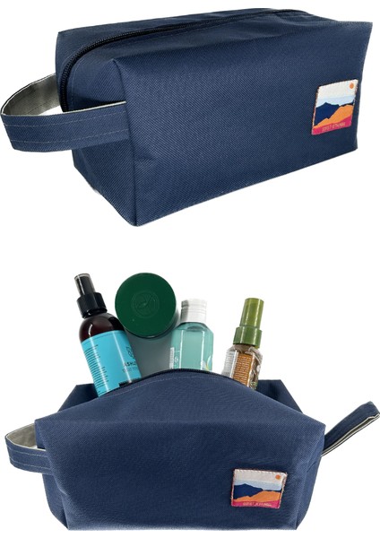 Navy Blue Make Up & Travel Bag Organizer Lacivert Mini Makyaj ve Seyahat Çantası