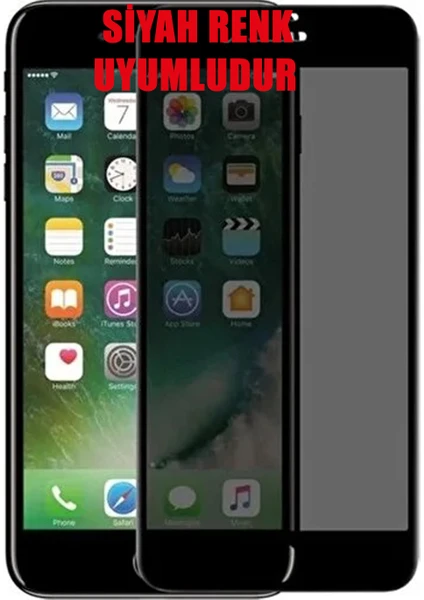 Apple iPhone 8 Plus Hayalet Ekran Koruyucu Tam Kaplayan Privacy Iphone 8 Plus-Siyah