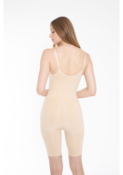 Shapewear Bel Bacak Göğüs Basen Toparlayıcı Askılı Inceltici Tüm Vücut Korsesi Tam Boy Ten Korse