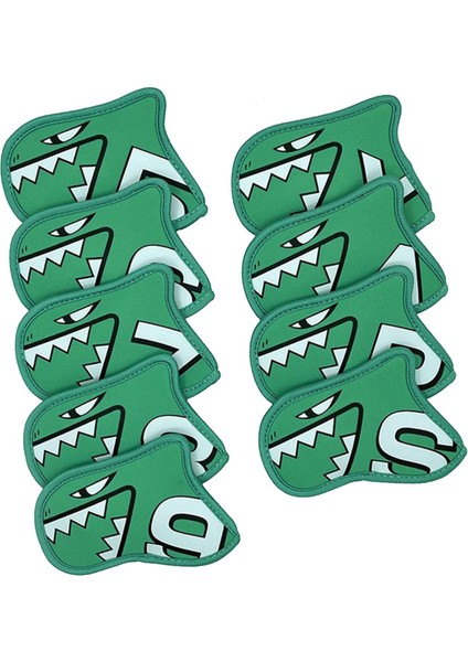 9 Adet Golf Demir Kapak Seti Açık Spor Giyim Dayanıklı Golf Kulübü Headcovers Açık Yeşil (Yurt Dışından) indirimleri