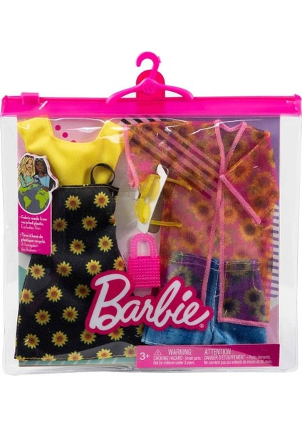 GWF04 Barbie'nin Kıyafet Koleksiyonu 2'li Paketler / +3 Yaş