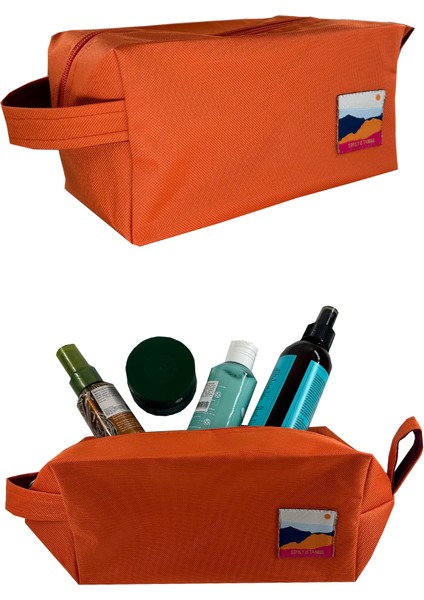 Orange Make Up & Travel Bag Organizer Turuncu Mini Makyaj ve Seyahat Çantası