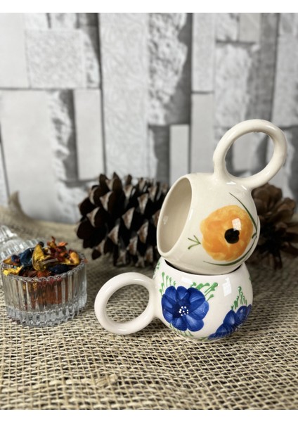 .el Yapımı Seramik Kahve Fincanı Seti Mini Kupa 175 ml 2'li Set modelleri