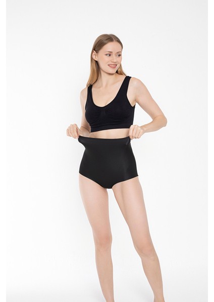 Underbust Alt Karın ve Göbek Toparlayıcı Iz Bırakmayan Lazer Kesim Sıkılaştırıcı Kadın Yüksek Bel Slip Siyah Renk Korse fiyatları