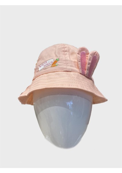 Tavşanlı Bebe Kız Şapka - Somon