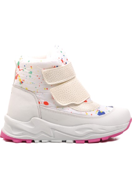 FY223-P Beyaz Içi Polarlı Çocuk Kar Botu