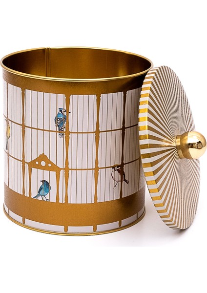 ER143-T7 Bird Cage Desenli Yuvarlak Metal Saklama Kabı 14 cm fiyatları