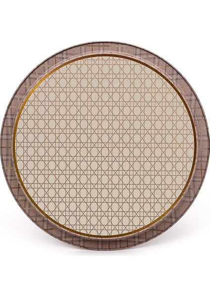 EE197-U7 Rosy Desenli Yuvarlak Tepsi 31.5 cm