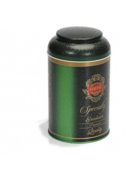 Premium Desenli Kahve Saklama Kabı Metal 1.4 lt - Koyu Yeşil