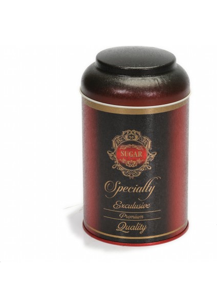 Premium Desenli Kahve Saklama Kabı Metal 1.4 lt - Bordo
