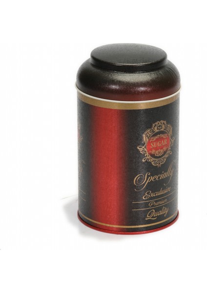 Premium Desenli Kahve Saklama Kabı Metal 1.4 lt - Bordo