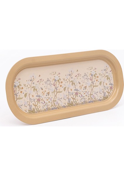 EE168-2E Botanica Yellow Desenli Oval Tepsi 16X35 cm