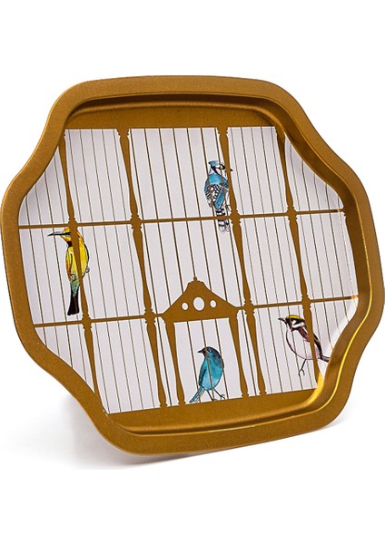 EE166-T7 Bird Cage Desenli Özel Şekil Tepsi 28X33 cm fiyatları