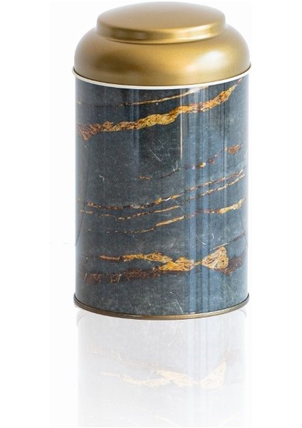 Rock and Gold Desenli Yuvarlak Metal Kutu, 10.5 x 15 cm, 1.1 lt