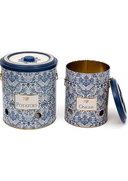 ERB23T6 Patates-Soğan Saklama Kabı 2 Li Set, Azulejos