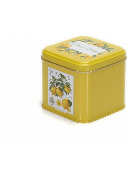 Limon Desenli Kare Çok Amaçlı Metal Erzak Saklama Kabı 0.7 lt - Sarı