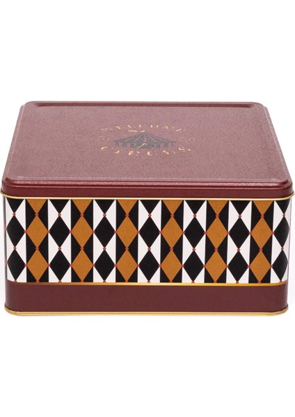 ER029-T8 Circus Desenli Kare Metal Saklama Kabı 24X24 cm