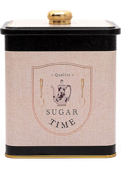 ER023-6F Azura Sugar Desenli Kare Metal Saklama Kabı 12X12 cm